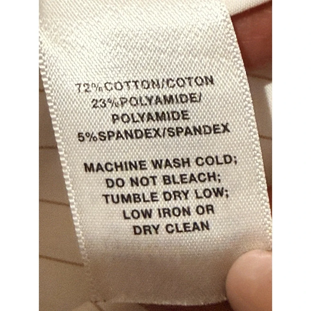 Lafayette 148 New York Women Tunic Shirt S White Gold Pinstripe Button - Picture 12 of 12